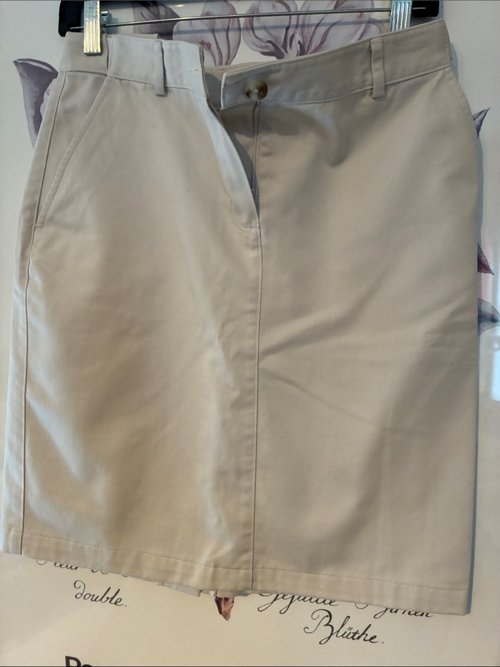 L.L. Bean Women's Beige Straight Pencil Skirt